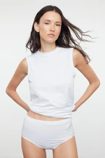 Trendyol White Cotton High Neck Knitted Underwear Undershirt