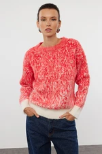 Trendyol Red Soft Textured Patterned Knitwear Sweater