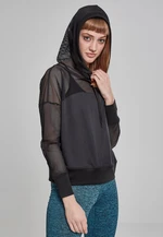 Women's fishnet hoodie black