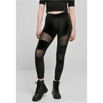 Women's Velvet Tech Mesh Leggings - Black