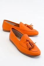 LuviShoes F04 Orange Skin Genuine Leather Shoes