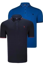 DOUBLE SET T8586 DEWBERRY MEN'S T-SHIRT-SAKS-NAVY BLUE