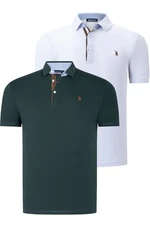 DUAL SET T8582 DEWBERRY MENS T-SHIRT-WHITE-GREEN