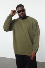 Trendyol Khaki Plus Size Oversize/Wide Cut Fleece Inside/Warm Sweatshirt