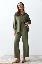 Trendyol Green Woven Shirt-Pants Set