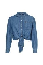 Tommy Jeans Shirt - TJW FRONT TIE CHAMBRAY SHIRT blue