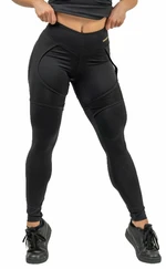 Nebbia High Waist Leggings INTENSE Mesh Black/Gold M Fitness kalhoty