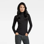 G-STAR Top - Rib mock slim ls wmn čierny