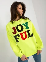 Fluo yellow sweatshirt without sweatshirt with patches