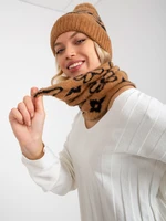 Women's black camel winter scarf