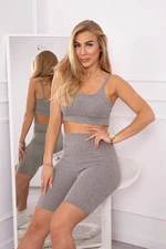 Set sports top + leggings gray