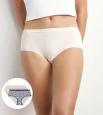 DIM LES POCKETS COTTON BOXER 3x - Dámske bavlnené nohavičky 3 ks - svetlo ružová - biela - modrá