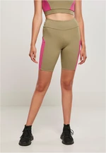 Women's Color Block Cycle Khaki/Light Purple Shorts