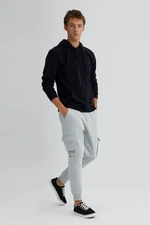 DEFACTO Cargo Pocket Waist Tie Elastic Leg Basic Plain Jogger Sweatpants