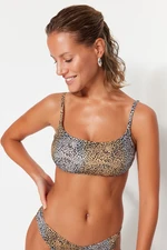 Trendyol hnedá leopardia potlač bikiny top