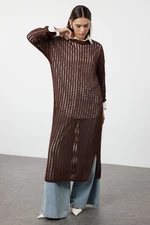 Trendyol Brown Openwork/Hole Knitwear Dress