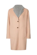 Tommy Hilfiger Kabát - ALISON REV DF WOOL BLEND COAT ružový