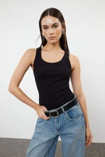 Trendyol Black Pool Collar Regular Length Ribbed Flexible Body-Smoothing Knitted Undershirt