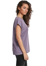 Women's T-shirt with extended shoulder powder purple