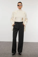 Trendyol Black Belt Detailed Wide Leg/Wide Leg Woven Trousers