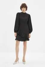 Trendyol Black Frilled Skirt A-Line Mini Woven Dress