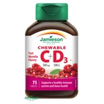 JAMIESON Vitamíny C a D3 500 mg/ 500 IU čerešňa 75 tabliet na cmúľanie