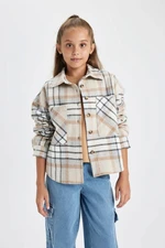 DEFACTO Girl's Checkered Long Sleeve Shirt