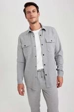 DEFACTO Polo Collar All-Way Stretch Pocket Long Sleeve Shirt Jacket