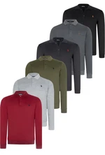 SET OF SIX V4007 DEWBERRY MEN'S SWEATSHIRT-BLACK-NAVY-ANTHRACITE-GREY-BURGUNDY-KHAKI