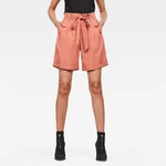 G-STAR Krátke nohavice - Pleated high short wmn oranžové