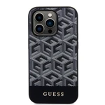 Zadní kryt Guess PU G Cube MagSafe pro Apple iPhone 15 Pro, černá