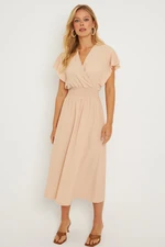 Cool & Sexy Women's Vanilla Wrap Double Breasted Midi Dress