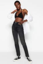 Trendyol Black High Waist Straight Jeans