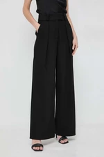 Nohavice Ivy Oak dámske, čierna farba, široké, vysoký pás, IO1100X5121