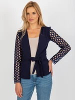 Lady's dark blue jacket with decorative sleeves