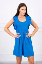 Dress with ruffles on the sides purple-blue