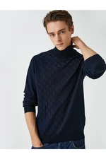 Koton Knitwear Turtleneck Sweater Long Sleeve Check