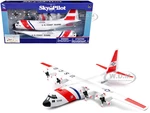 Model Kit Lockheed C-130 Hercules Transport Aircraft White and Red "United States Coast Guard" Snap Together Plastic Model Kit by New Ray