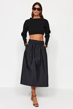 Trendyol Black A-line Parachute Fabric Midi Woven Skirt