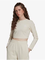 Krémový dámský crop top adidas Originals - Dámské