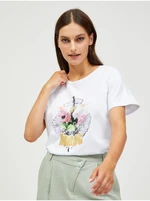 White T-shirt with print Noisy May Nate - Women