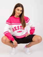 Cotton pink-and-white hoodie