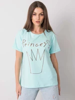 Mint Women's Cotton T-Shirt with Print