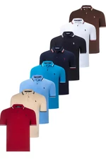 SET OF OCTAL T8594 DEWBERRY MENS T-SHIRT-BLACK-WHITE-NAVY BLUE-BLUE-COFFEE-LIGHT BLUE-BEIGE-BURGUNDY