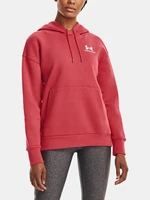 Under Armour Mikina Essential Fleece Hoodie-RED - Dámské