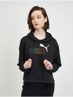 Čierna dámska mikina s kapucňou Puma Rainbow