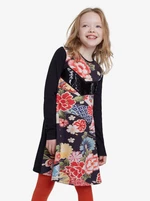 Desigual black girls dress Vest Minatitlán with colorful motifs