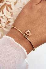 Women's slip-on steel sun bracelet, gold
