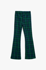 Koton Girls Green Plaid Jeans