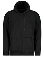 Trendyol Black Men's Oversize Hooded Zippered Thick Basic Sweatshirt-Cardigan